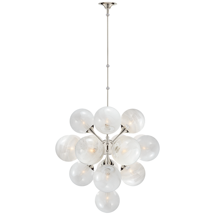 Cray Tiered Chandelier-Visual Comfort-VISUAL-ARN 5402PN-WG-ChandeliersLarge-Polished Nickel-4-France and Son