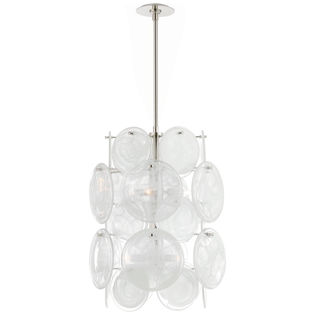 Lincoln Medium Barrel Chandelier-Visual Comfort-VISUAL-ARN 5451PN-WSG-ChandeliersPolished Nickel-2-France and Son