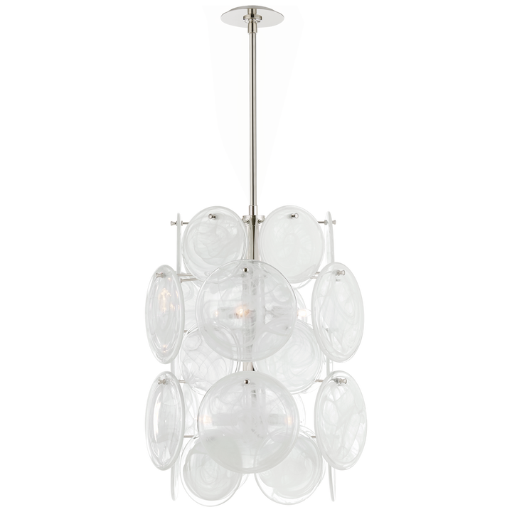 Lincoln Medium Barrel Chandelier-Visual Comfort-VISUAL-ARN 5451PN-WSG-ChandeliersPolished Nickel-2-France and Son