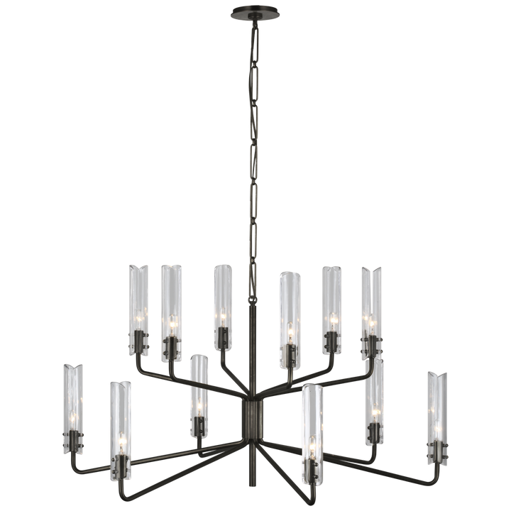 Caezar Large Two-Tier Chandelier-Visual Comfort-VISUAL-ARN 5484BZ-CG-ChandeliersBronze-1-France and Son