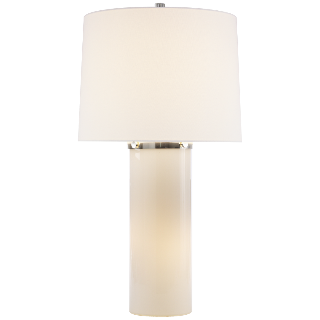 Macha Glow Table Lamp-Visual Comfort-VISUAL-BBL 3006WG-L-Table LampsWhite Glass with Linen Shade-1-France and Son