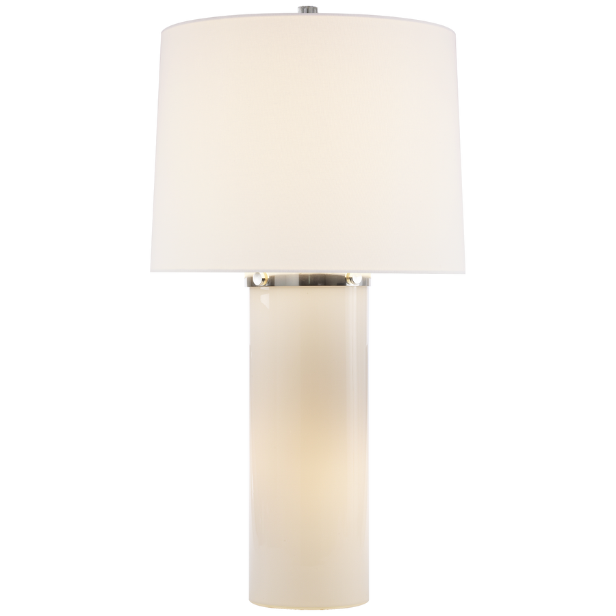 Macha Glow Table Lamp-Visual Comfort-VISUAL-BBL 3006WG-L-Table LampsWhite Glass with Linen Shade-1-France and Son