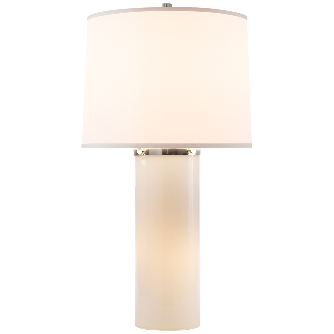 Macha Glow Table Lamp-Visual Comfort-VISUAL-BBL 3006WG-S-Table LampsWhite Glass with Silk Shade-2-France and Son