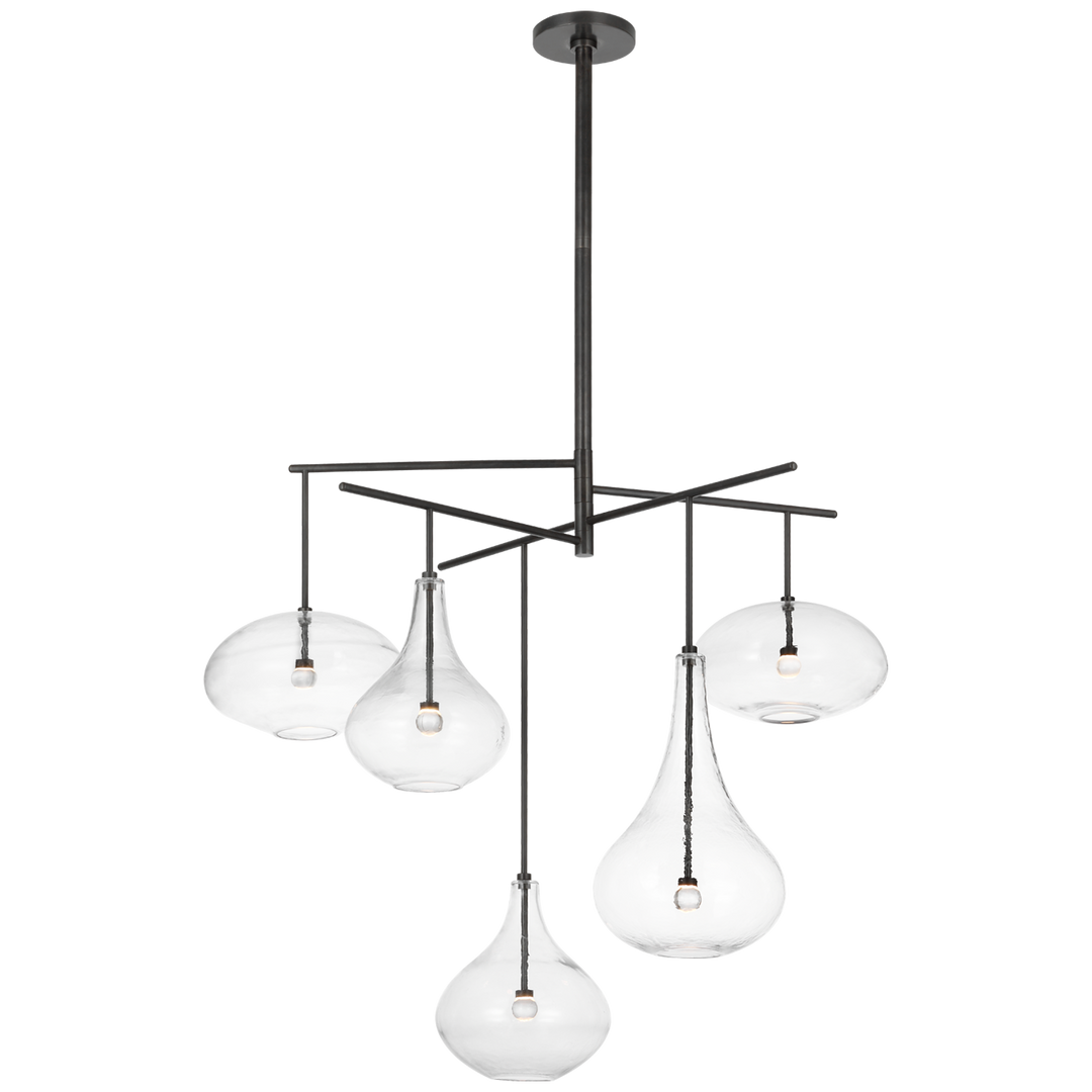 Leony XL Chandelier-Visual Comfort-VISUAL- CD 5025GM-CG-ChandeliersGun Metal with Clear Glass-3-France and Son