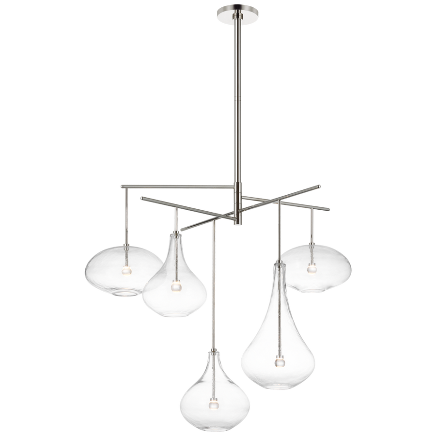 Leony XL Chandelier-Visual Comfort-VISUAL-CD 5025PN-CG-ChandeliersPolished Nickel with Clear Glass-1-France and Son
