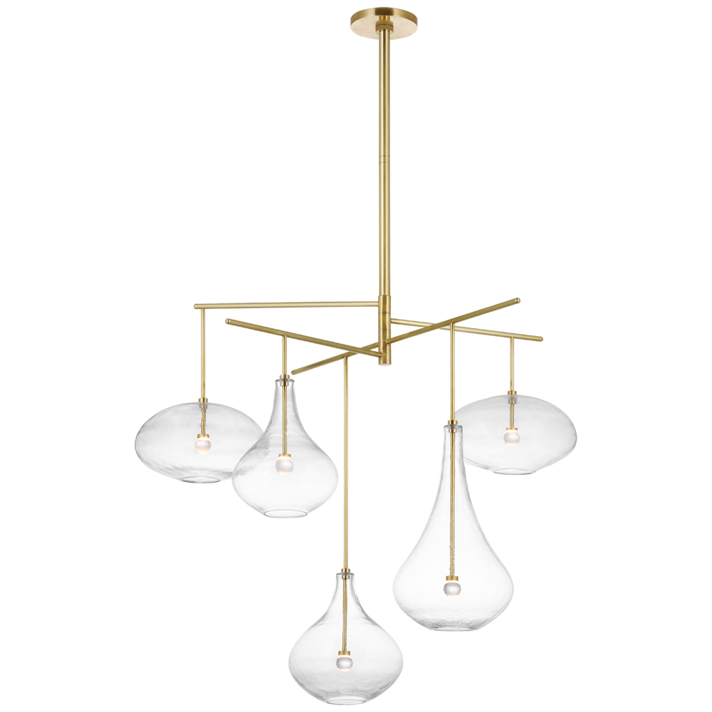 Leony XL Chandelier-Visual Comfort-VISUAL-CD 5025SB-CG-ChandeliersSoft Brass with Clear Glass-2-France and Son