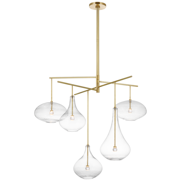 Leony XL Chandelier-Visual Comfort-VISUAL-CD 5025SB-CG-ChandeliersSoft Brass with Clear Glass-2-France and Son