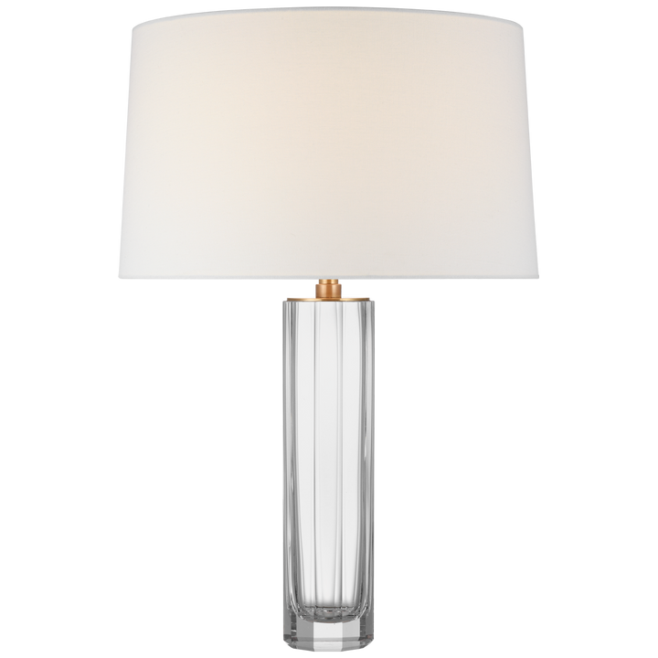 Freeya Medium Table Lamp-Visual Comfort-VISUAL-CHA 8436CG-L-Table LampsClear Glass with Linen Shade-1-France and Son