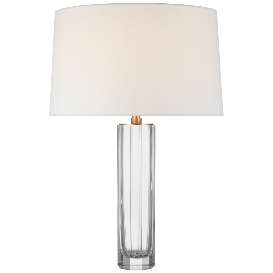 Freeya Medium Table Lamp-Visual Comfort-VISUAL-CHA 8436CG-L-Table LampsClear Glass with Linen Shade-1-France and Son