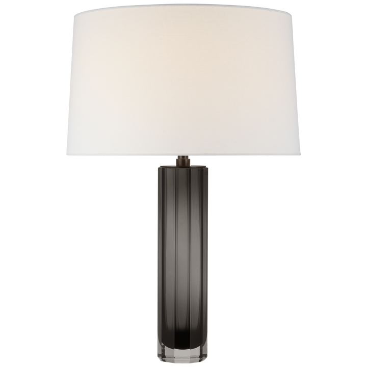 Freeya Medium Table Lamp-Visual Comfort-VISUAL-CHA 8436SMG-L-Table LampsSmoked Glass with Linen Shade-2-France and Son