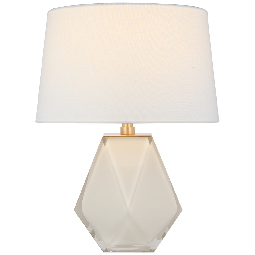 Gissele Small Table Lamp-Visual Comfort-VISUAL-CHA 8437WG-L-Table LampsWhite Glass-3-France and Son