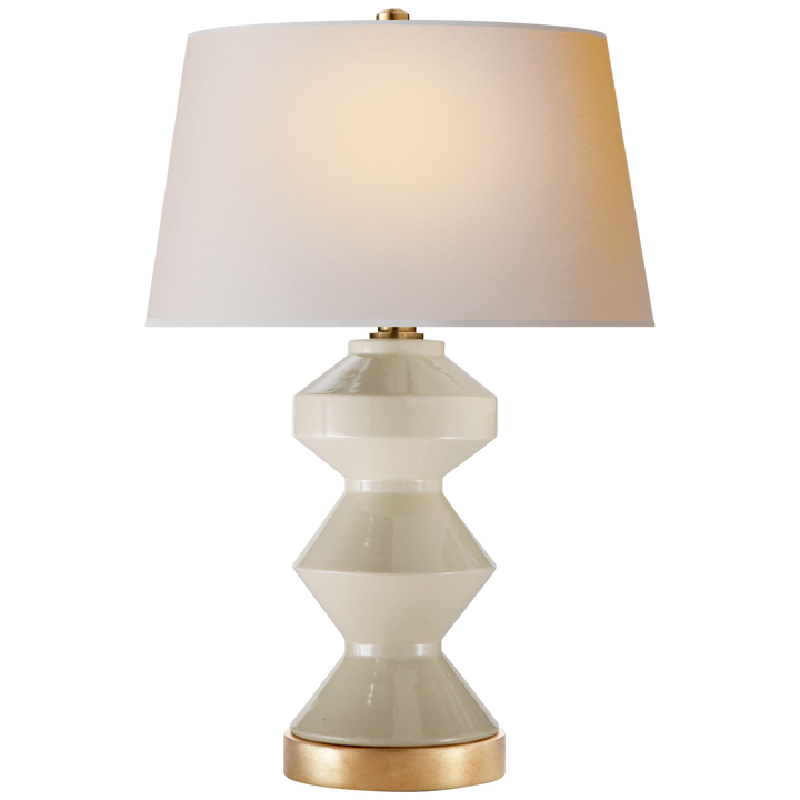 Wellington Zig-Zag Table Lamp-Visual Comfort-VISUAL-CHA 8666ICO-NP-Table LampsCoconut Porcelain-2-France and Son