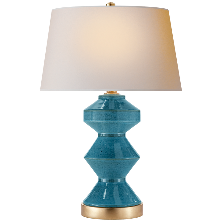 Wellington Zig-Zag Table Lamp-Visual Comfort-VISUAL-CHA 8666OSB-NP-Table LampsOslo Blue-3-France and Son