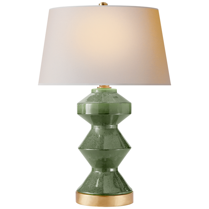 Wellington Zig-Zag Table Lamp-Visual Comfort-VISUAL-CHA 8666SHK-NP-Table LampsShellish Kiwi-4-France and Son