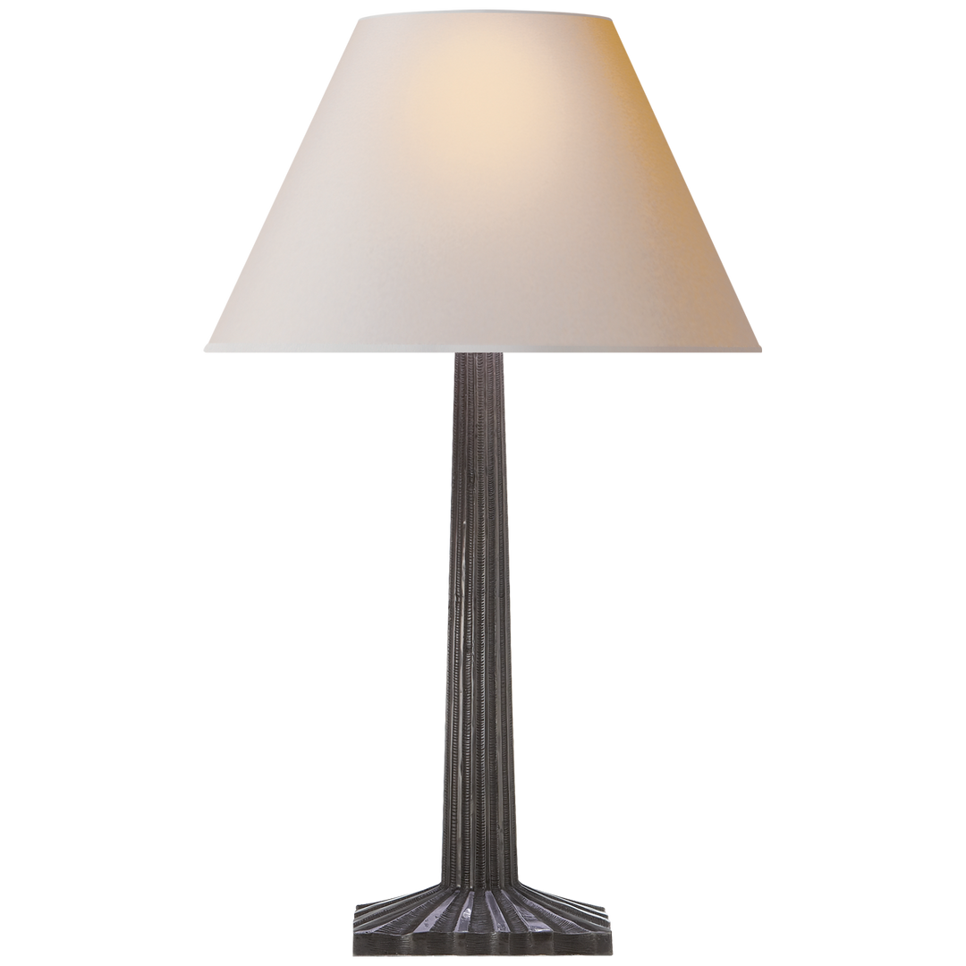 Suzan Fluted Column Table Lamp-Visual Comfort-VISUAL-CHA 8707AI-NP-Table LampsAged Iron-1-France and Son