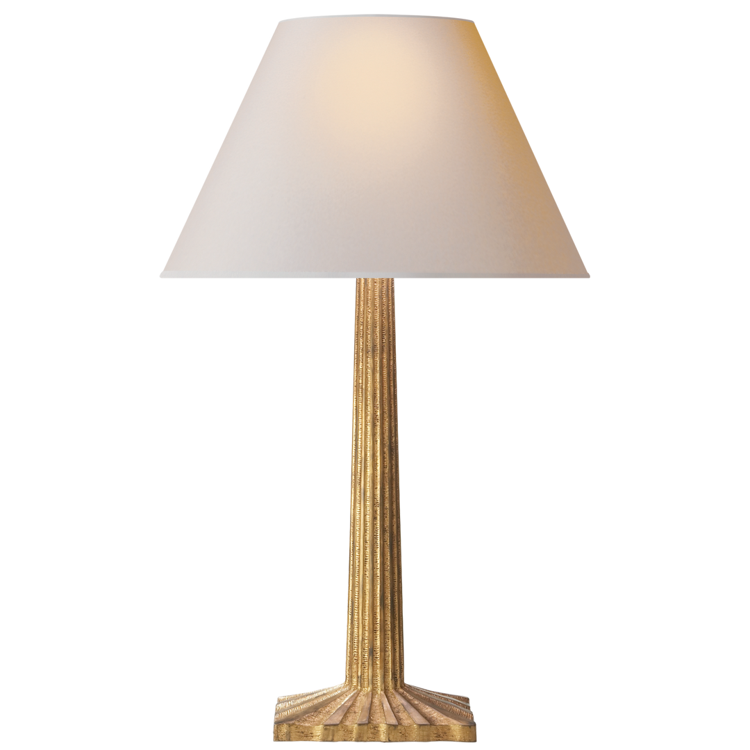 Suzan Fluted Column Table Lamp-Visual Comfort-VISUAL-CHA 8707GI-NP-Table LampsGilded Iron-2-France and Son