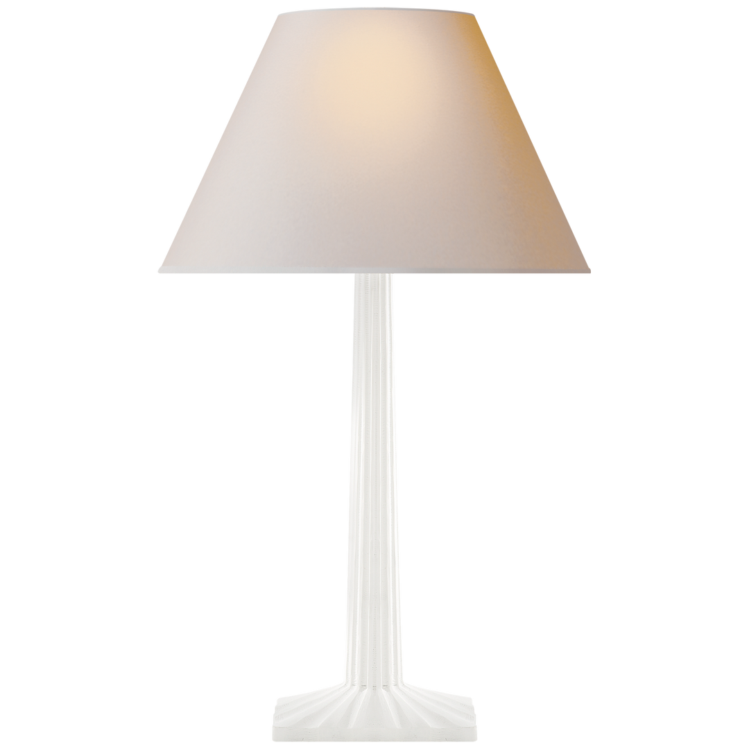 Suzan Fluted Column Table Lamp-Visual Comfort-VISUAL-CHA 8707WHT-NP-Table LampsPlaster White-3-France and Son