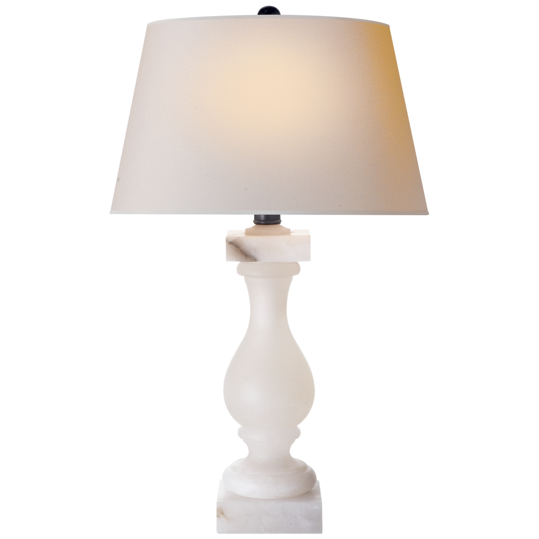 Bennett Table Lamp-Visual Comfort-VISUAL-CHA 8924ALB-NP-Table LampsAlabaster-13" x 17" x 10" Nature Paper-1-France and Son