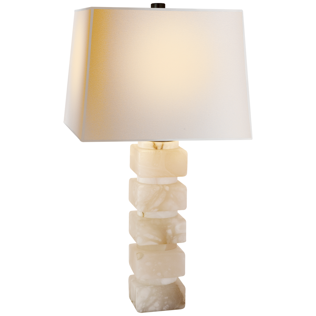 Shane Chunky Stacked Table Lamp-Visual Comfort-VISUAL-CHA 8947ALB-NP-Table Lamps-1-France and Son