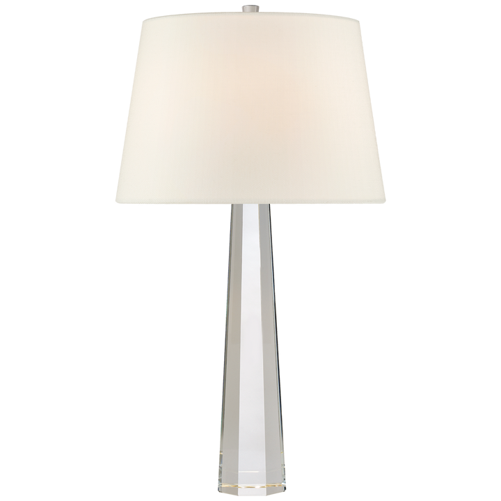 Ontario Spire Table Lamp in Crystal-Visual Comfort-VISUAL-CHA 8950CG-L-Table LampsMedium-Linen-1-France and Son