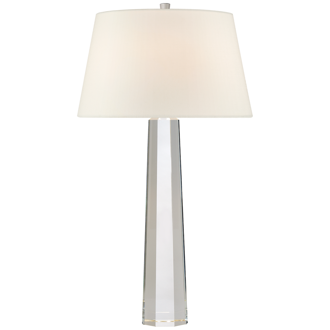 Ontario Spire Table Lamp in Crystal-Visual Comfort-VISUAL-CHA 8951CG-L-Table LampsLarge-Linen-3-France and Son
