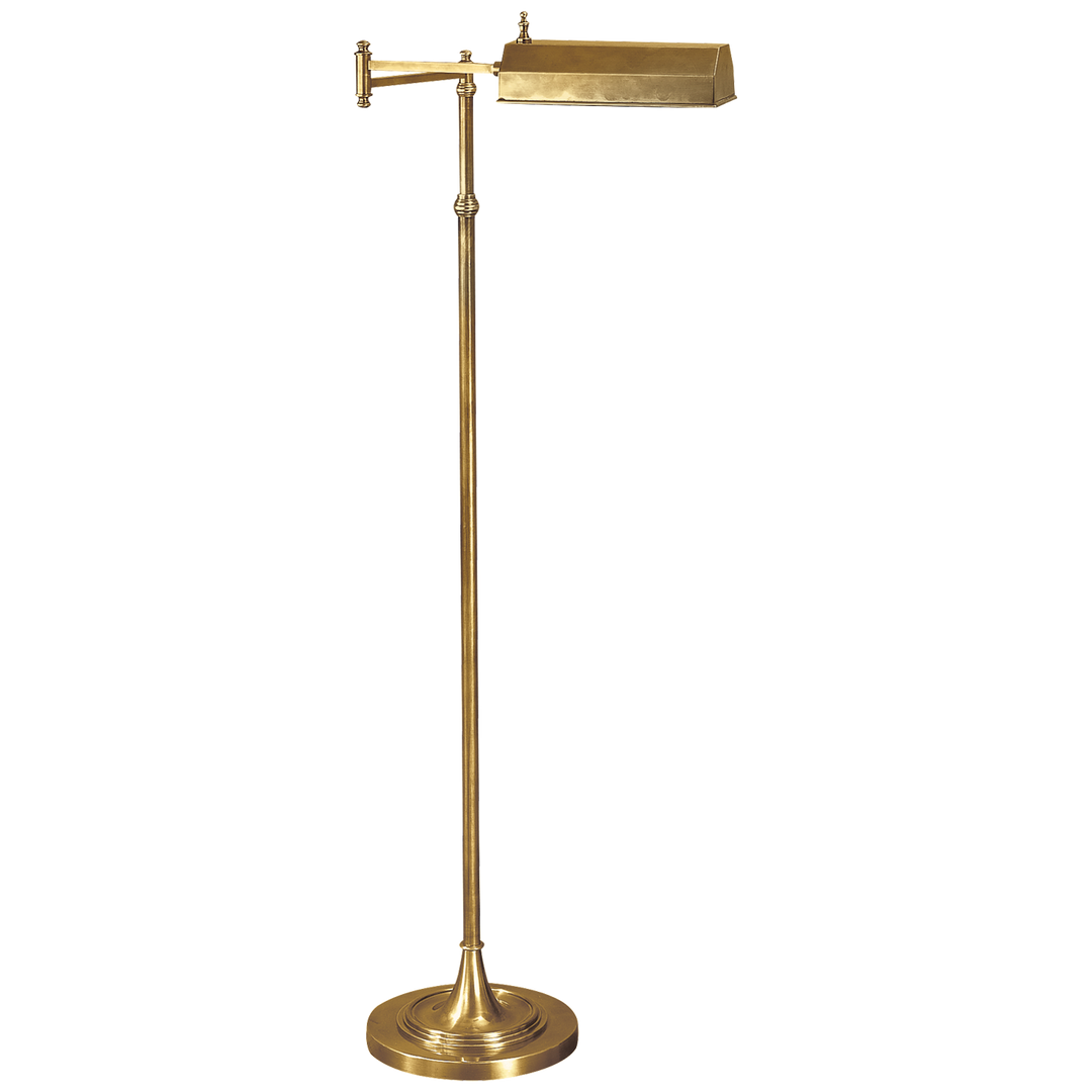 Dory Swing Arm Pharmacy Floor Lamp-Visual Comfort-VISUAL-CHA 9107AB-Floor LampsAntique-Burnished Brass-3-France and Son