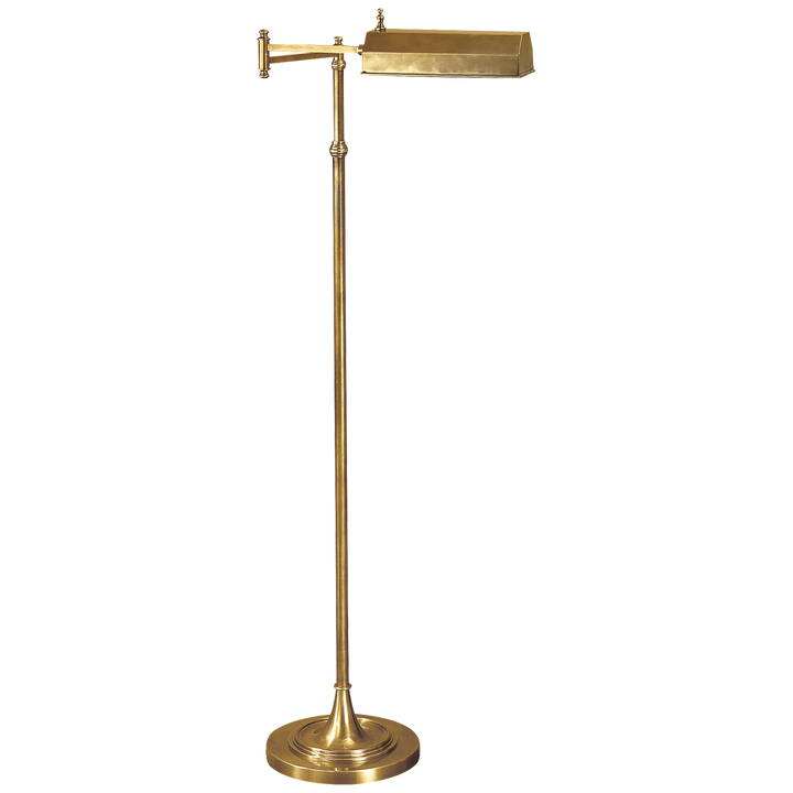 Dory Swing Arm Pharmacy Floor Lamp-Visual Comfort-VISUAL-CHA 9107AB-Floor LampsAntique-Burnished Brass-3-France and Son