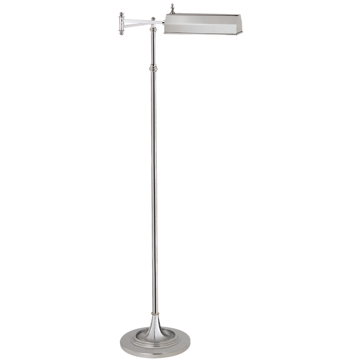 Dory Swing Arm Pharmacy Floor Lamp-Visual Comfort-VISUAL-CHA 9107PN-Floor LampsPolished Nickel-1-France and Son