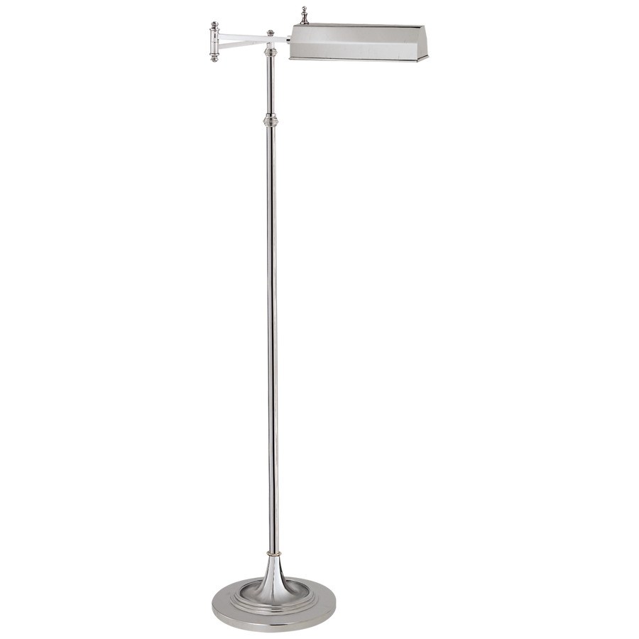 Dory Swing Arm Pharmacy Floor Lamp-Visual Comfort-VISUAL-CHA 9107PN-Floor LampsPolished Nickel-1-France and Son