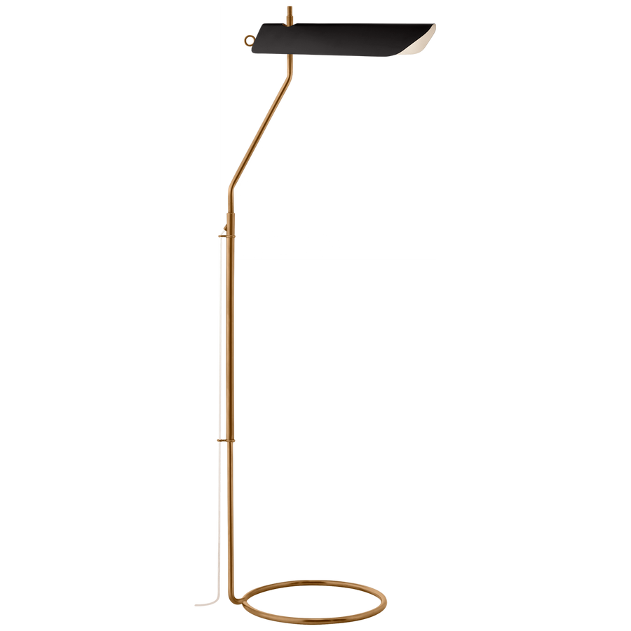 Miller Floor Lamp with Matte Black Shade-Visual Comfort-VISUAL-CHA 9724AB-BLK-Floor Lamps-1-France and Son