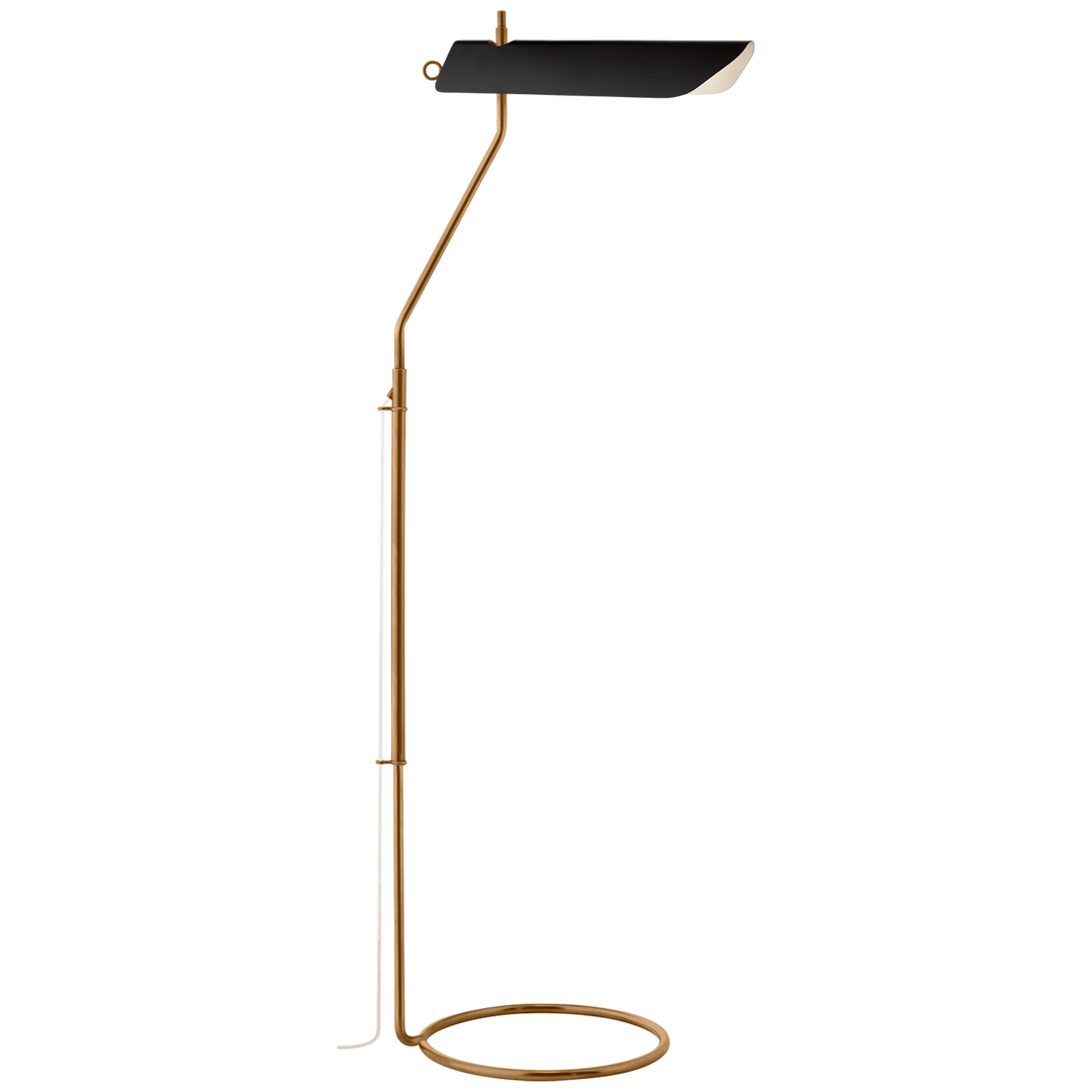Miller Floor Lamp with Matte Black Shade-Visual Comfort-VISUAL-CHA 9724AB-BLK-Floor Lamps-1-France and Son