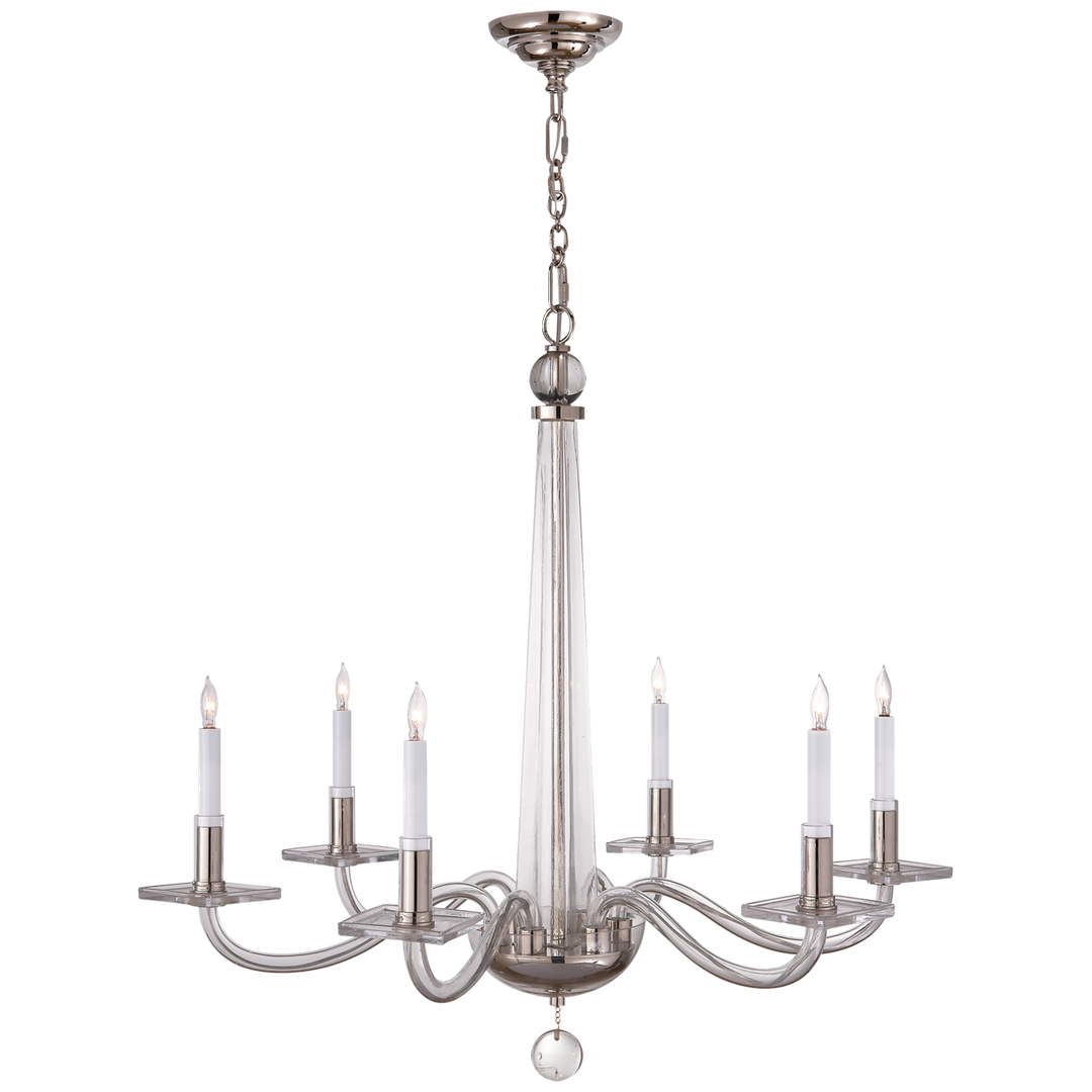 Rudyard Chandelier-Visual Comfort-VISUAL-CHC 1140PN-ChandeliersMedium-Polished Nickel and Clear Glass-3-France and Son