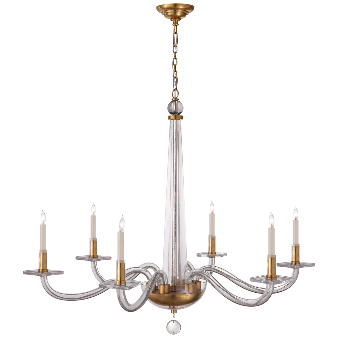 Rudyard Chandelier-Visual Comfort-VISUAL-CHC 1141AB-ChandeliersLarge-Antique Brass and Clear Glass-4-France and Son