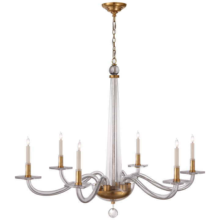 Rudyard Chandelier-Visual Comfort-VISUAL-CHC 1141AB-ChandeliersLarge-Antique Brass and Clear Glass-4-France and Son