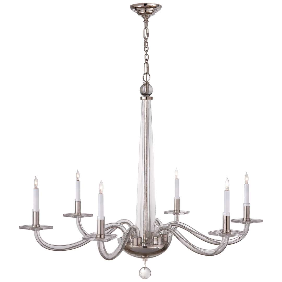 Rudyard Chandelier-Visual Comfort-VISUAL-CHC 1141PN-ChandeliersLarge-Polished Nickel and Clear Glass-5-France and Son