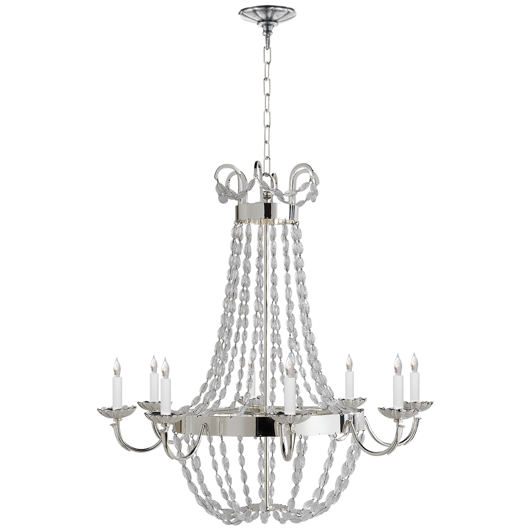 Priston Chandelier-Visual Comfort-VISUAL-CHC 1408PS-SG-ChandeliersLarge-Polished Silver-9-France and Son