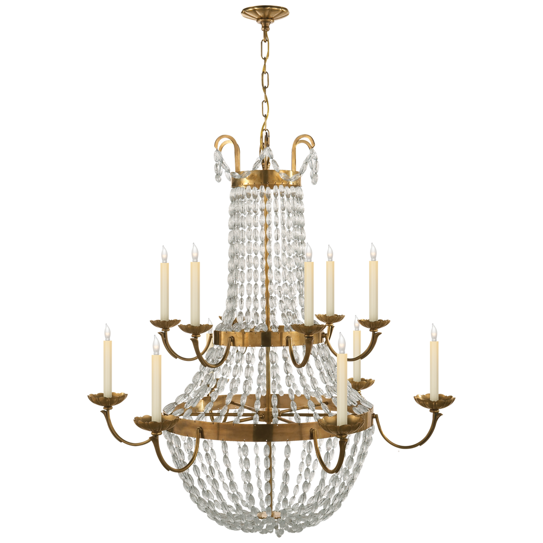 Party Flea Market Grande Chandelier-Visual Comfort-VISUAL-CHC 1508AB-SG-ChandeliersAntique-Burnished Brass-1-France and Son