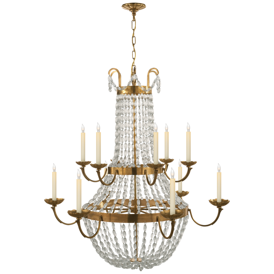 Party Flea Market Grande Chandelier-Visual Comfort-VISUAL-CHC 1508AB-SG-ChandeliersAntique-Burnished Brass-1-France and Son