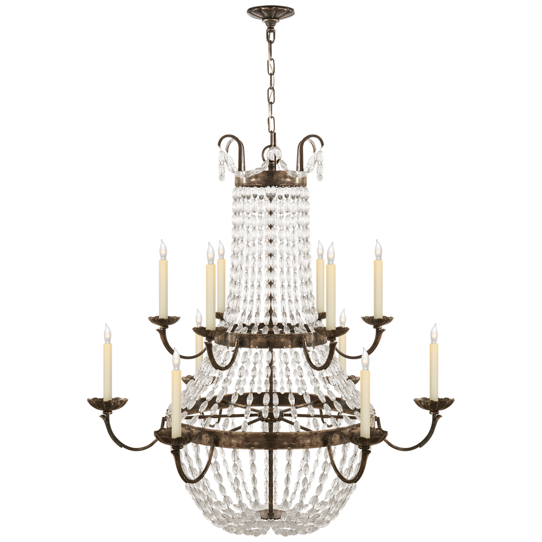 Party Flea Market Grande Chandelier-Visual Comfort-VISUAL-CHC 1508SHS-SG-ChandeliersSheffield Silver-2-France and Son