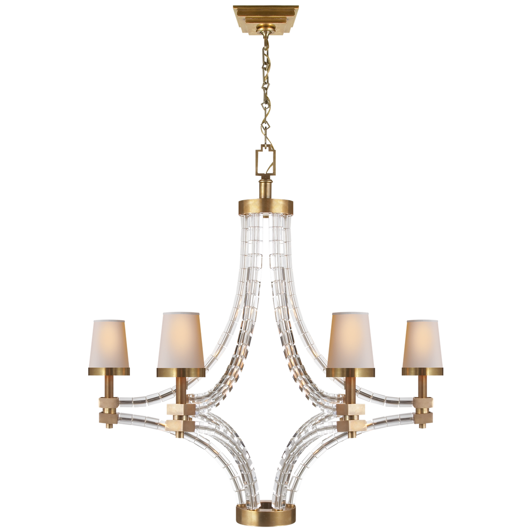 Cruise Cube Large Chandelier-Visual Comfort-VISUAL-CHC 1530AB-NP-ChandeliersAntique-Burnished Brass-1-France and Son