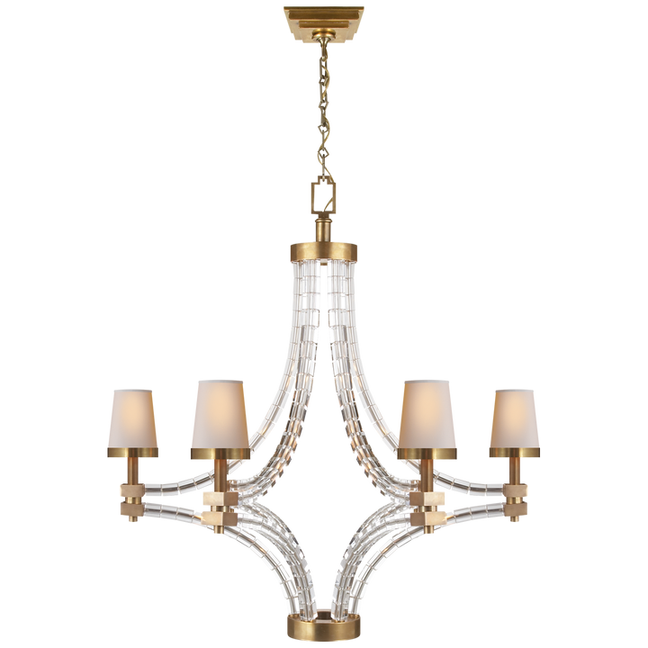 Cruise Cube Large Chandelier-Visual Comfort-VISUAL-CHC 1530AB-NP-ChandeliersAntique-Burnished Brass-1-France and Son