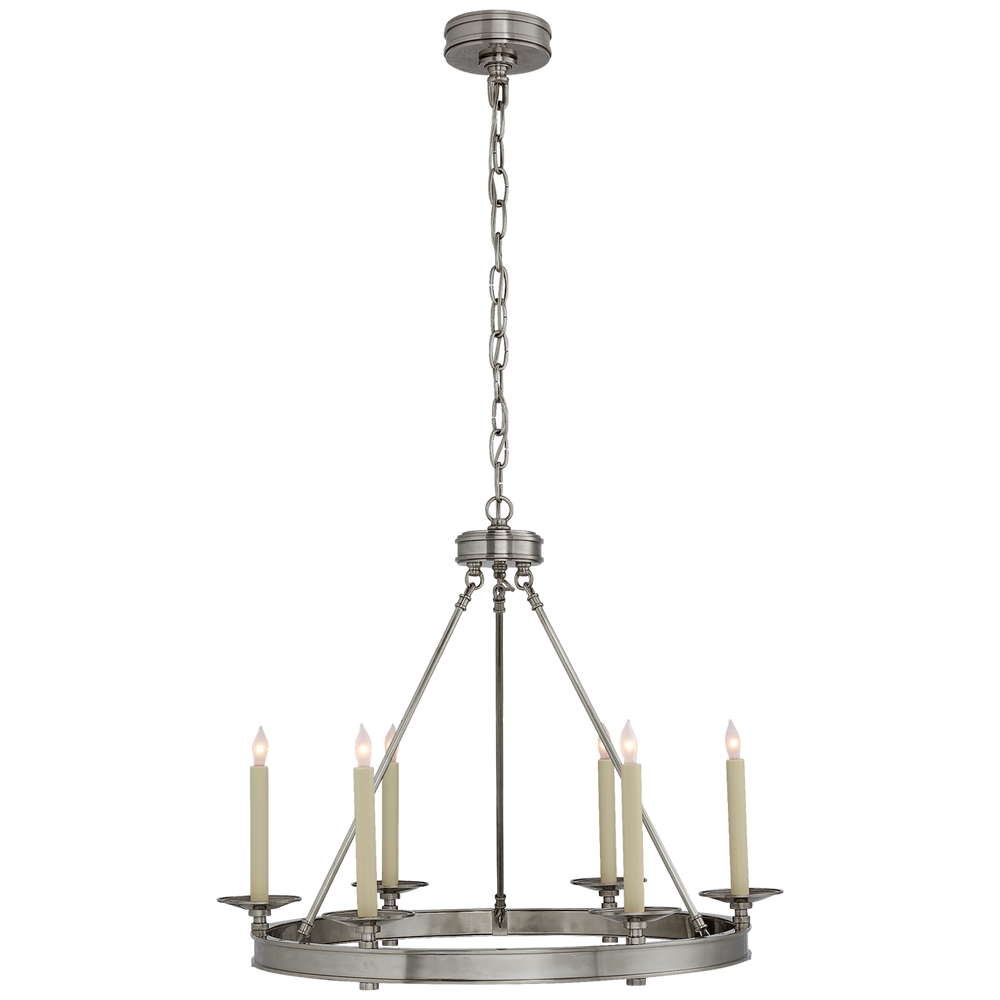 Loretta Ring Chandelier-Visual Comfort-VISUAL-CHC 1600AN-ChandeliersSmall Round-Antique Nickel-2-France and Son