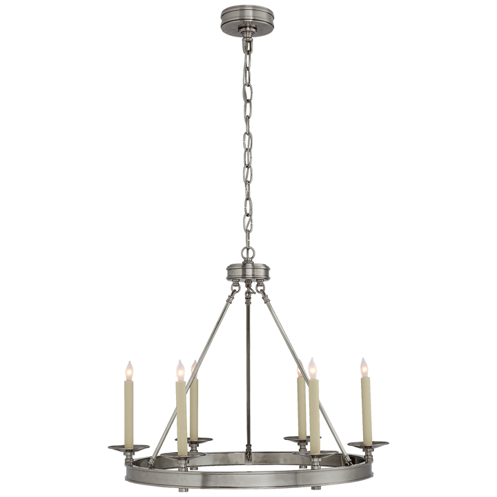 Loretta Ring Chandelier-Visual Comfort-VISUAL-CHC 1600AN-ChandeliersSmall Round-Antique Nickel-2-France and Son