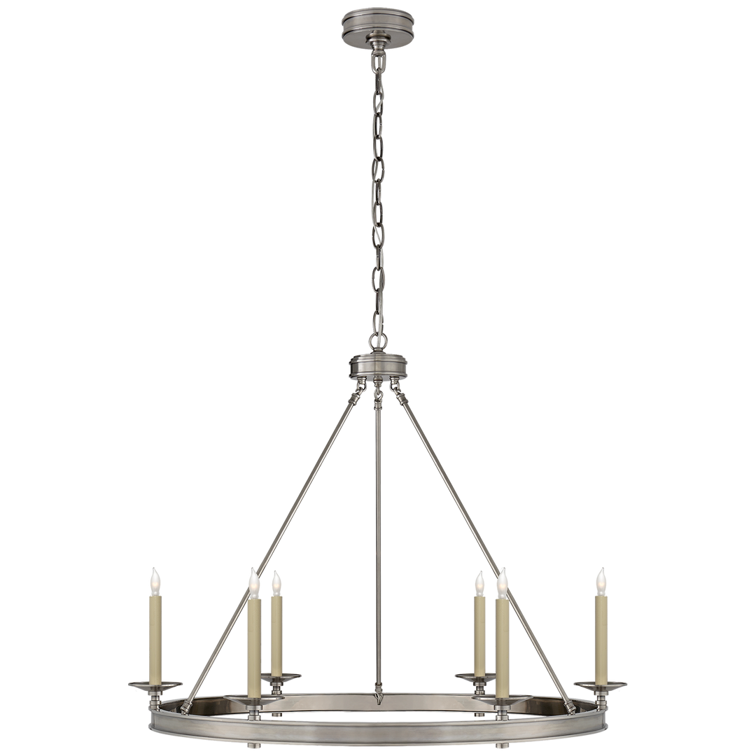 Loretta Ring Chandelier-Visual Comfort-VISUAL-CHC 1601AN-ChandeliersMedium Round-Antique Nickel-6-France and Son