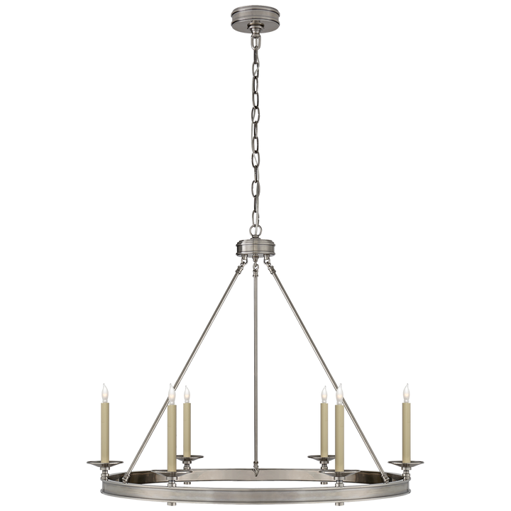 Loretta Ring Chandelier-Visual Comfort-VISUAL-CHC 1601AN-ChandeliersMedium Round-Antique Nickel-6-France and Son