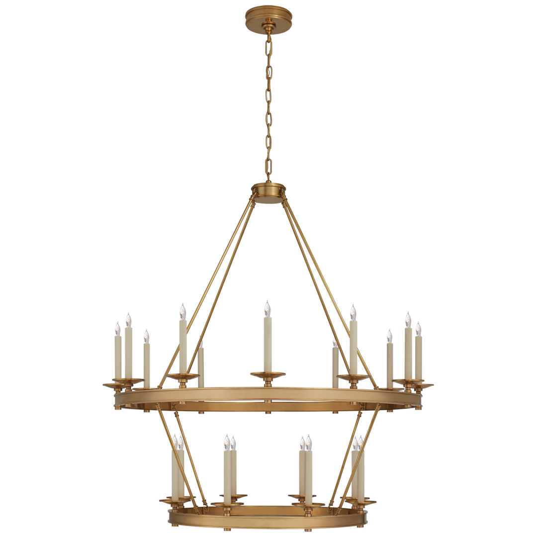 Loretta Two Tiered Chandelier-Visual Comfort-VISUAL-CHC 1607AB-ChandeliersLarge-Antique-Burnished Brass-1-France and Son