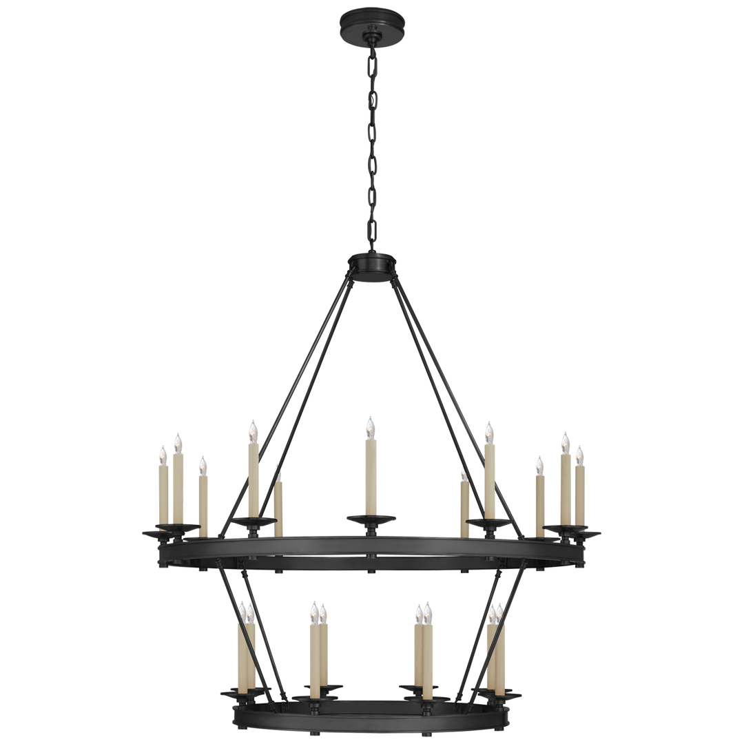 Loretta Two Tiered Chandelier-Visual Comfort-VISUAL-CHC 1607BZ-ChandeliersLarge-Bronze-2-France and Son