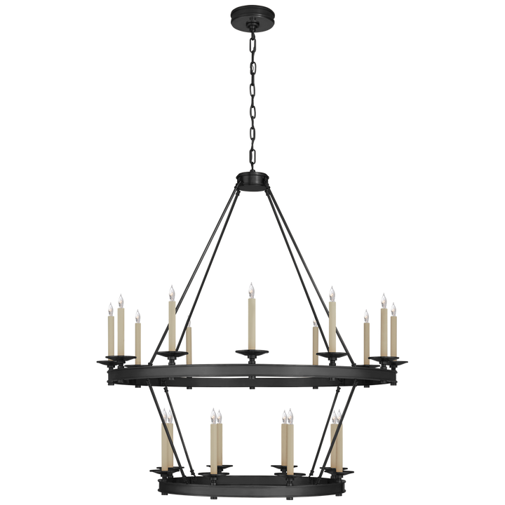 Loretta Two Tiered Chandelier-Visual Comfort-VISUAL-CHC 1607BZ-ChandeliersLarge-Bronze-2-France and Son