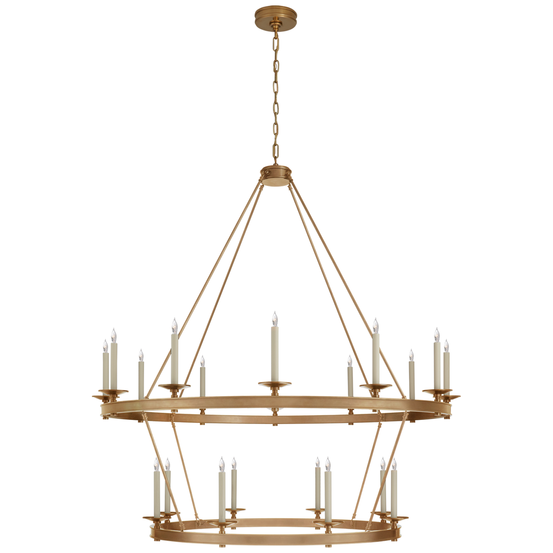 Loretta Two Tiered Chandelier-Visual Comfort-VISUAL-CHC 1608AB-ChandeliersGrande-Antique-Burnished Brass-4-France and Son