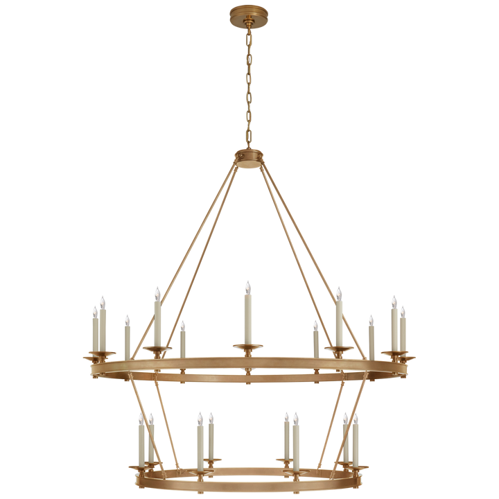 Loretta Two Tiered Chandelier-Visual Comfort-VISUAL-CHC 1608AB-ChandeliersGrande-Antique-Burnished Brass-4-France and Son